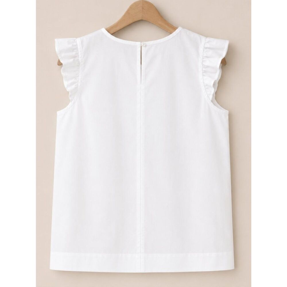 LOFT Ruffle Sleeve Poplin Shell  - Size S - NWT - Picture 2 of 2